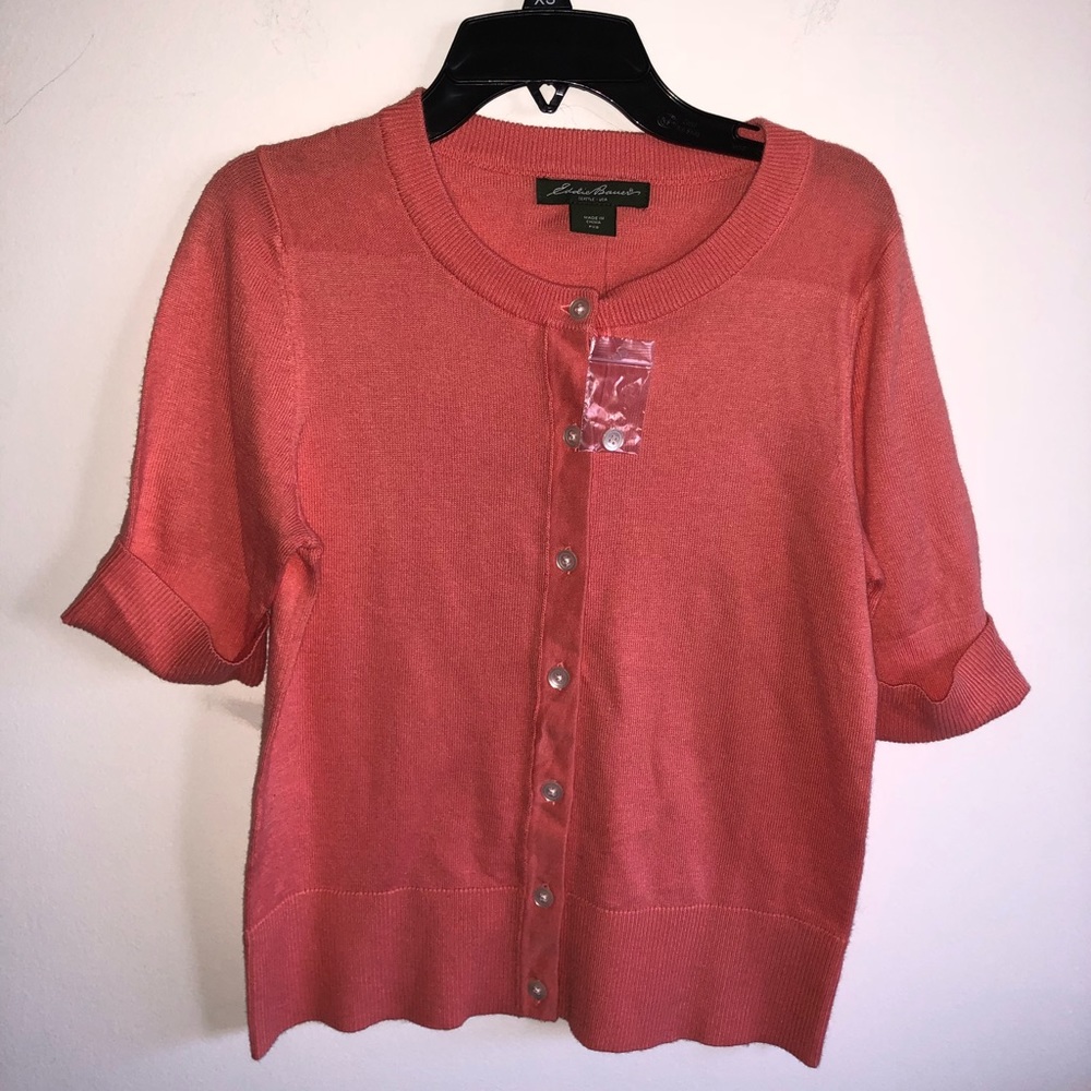 Eddie Bauer Coral Button-down Sweater